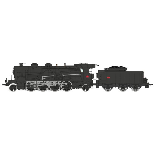 MB-158-Ree Modeles MB158 Steam Locomotive 5-141 C 579, PLM, Black