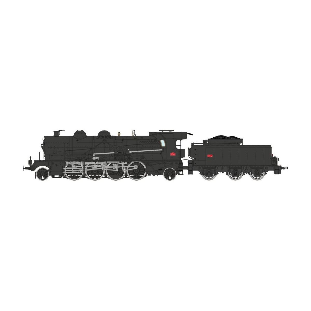 Ree Modeles MB158 Steam Locomotive 5-141 C 579, PLM, Black - MB-158