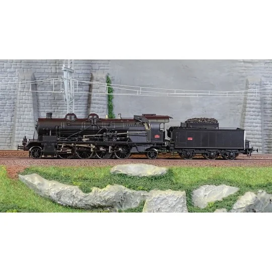 Ree Modeles MB158 Locomotive à vapeur 5-141 C 579, PLM, Noire Ree Modeles MB-158 - 2 MB-158-Ree Modeles MB158 Locomotive à vapeur 5-141 C 579, PLM, Noire