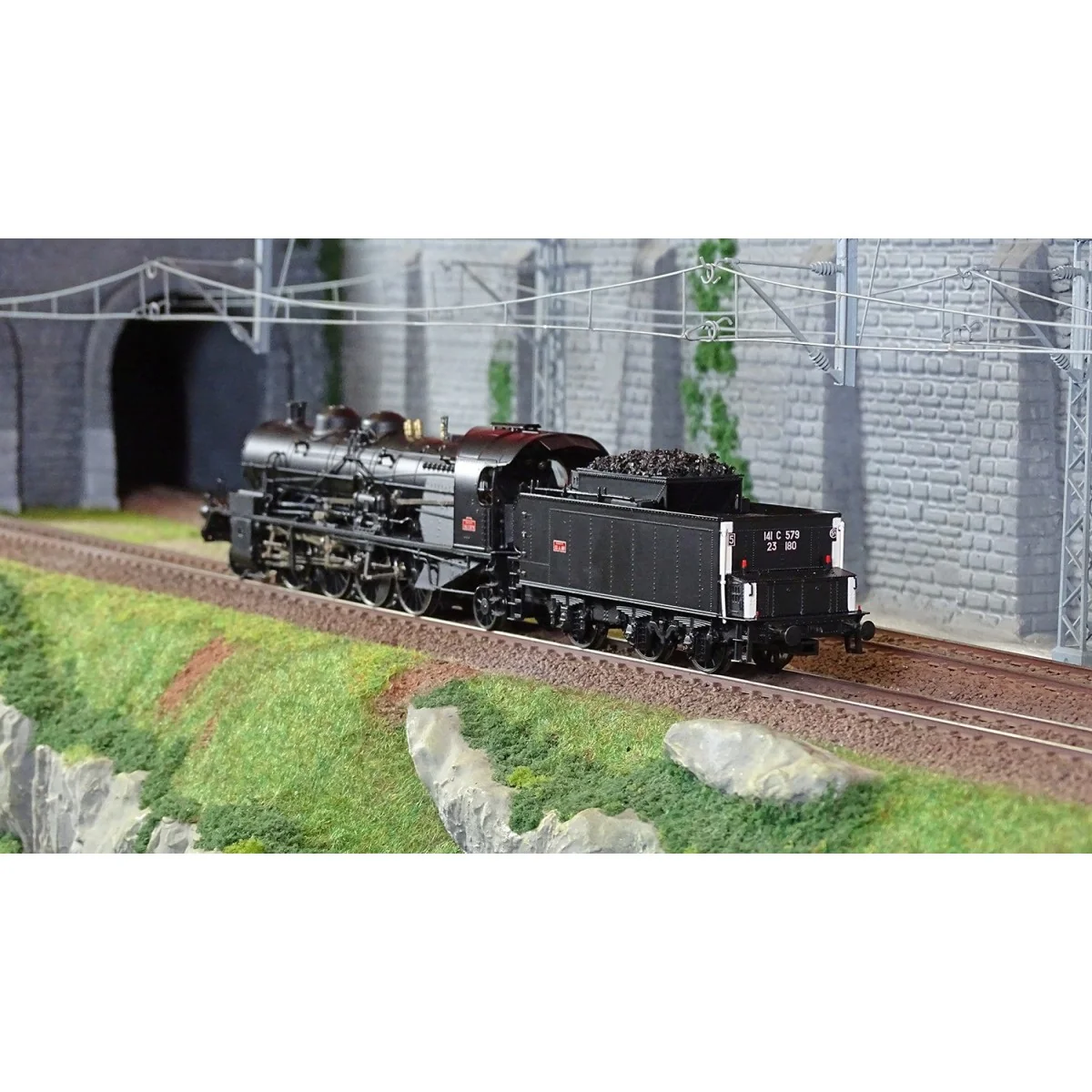 Ree Modeles MB158 Locomotive à vapeur 5-141 C 579, PLM, Noire Ree Modeles MB-158 - 3 Ree Modeles MB158 Locomotive à vapeur 5-141 C 579, PLM, Noire Ree Modeles MB-158 - 3
