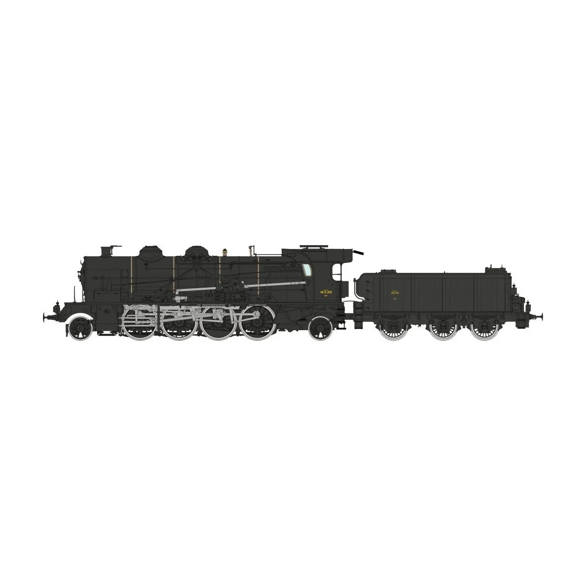 Ree Modeles MB159 Locomotive à vapeur 5-141 D 202, SNCF, Noire, Veynes Ree Modeles MB-159 - 5 Ree Modeles MB159 Locomotive à vapeur 5-141 D 202, SNCF, Noire, Veynes Ree Modeles MB-159 - 5