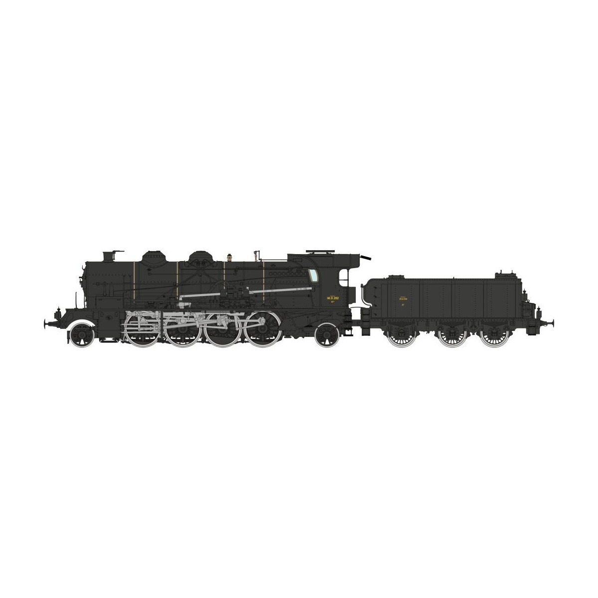 Ree Modeles MB159 Steam Locomotive 5-141 D 202, SNCF, Black, Veynes...