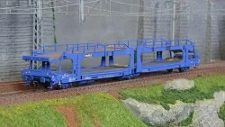 Jouef HJ6267 Wagon porte-autos articulé 3 essieux Laeks, BRAMBLES, livré bleue Jouef HJ6267 - 1