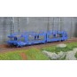 HJ6267-Jouef HJ6267 Wagon porte-autos articulé 3 essieux Laeks, BRAMBLES, livré bleue