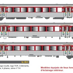 EPM 41.09.16 Rame Réversible Régional SNCF, RRR Région Haute Normandie, rouge / inox, n° 114 EPM, Euro Passion Models EPM_E_41.0