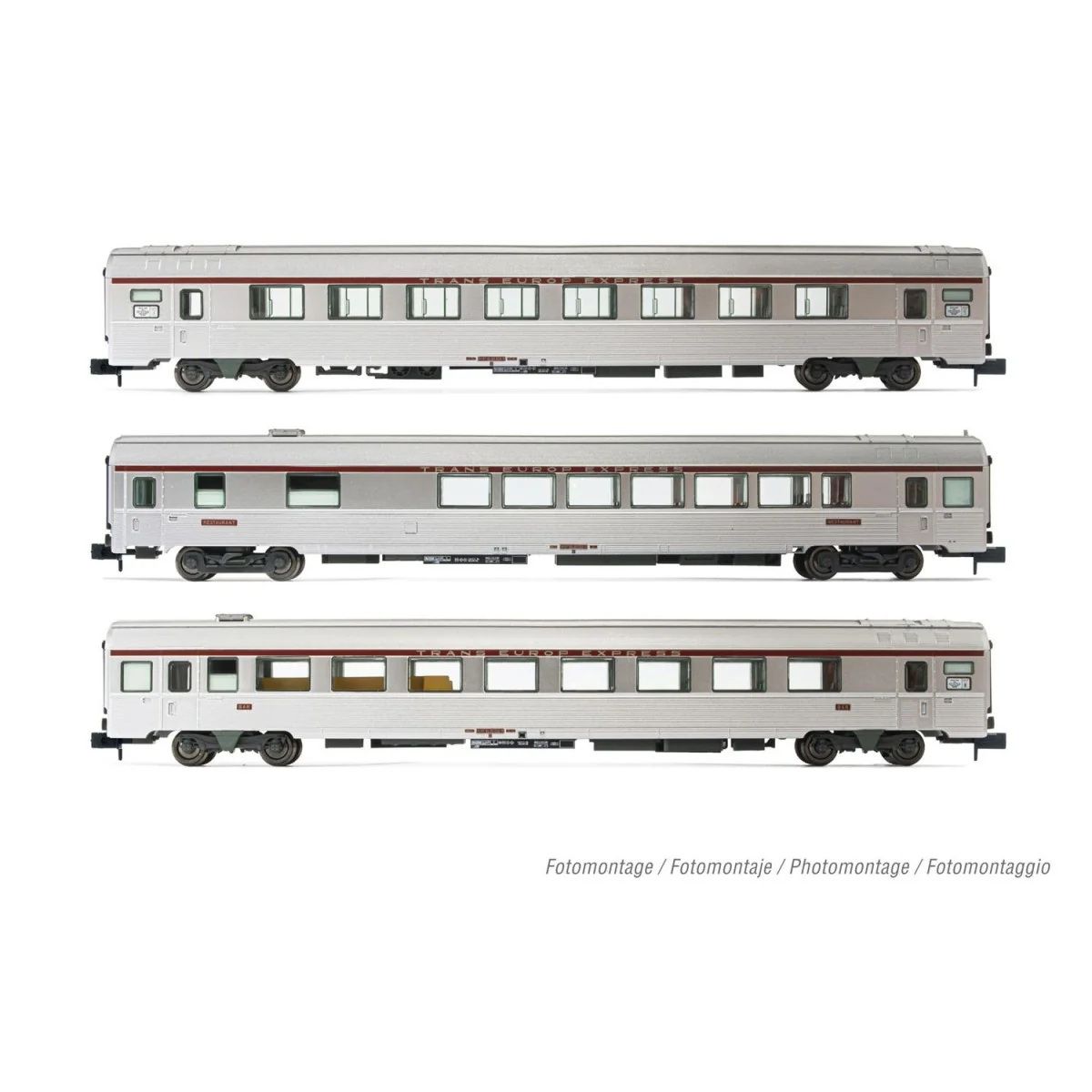 Arnold HN4444 Set of 3 TEE coaches, Paris - Ruhr, A4Dtux / Vru / A3...
