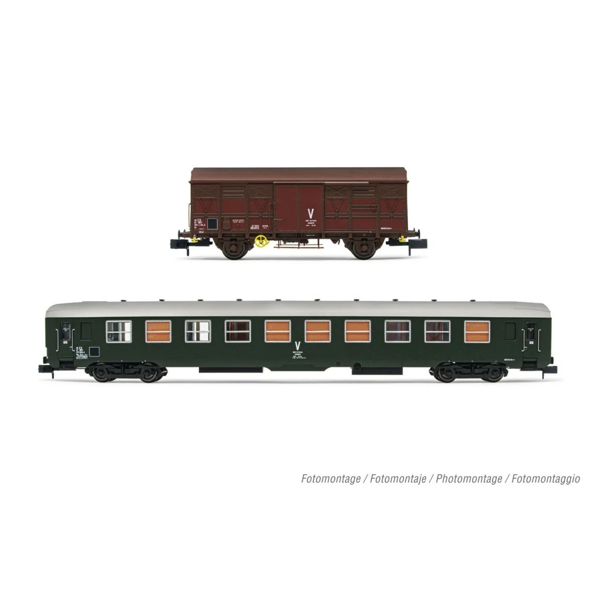 Arnold HN4446 Unit Set, Maintenance Train, ex B10 Coach and G4 Wago...