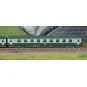 Arnold HN4448 Set of 2 DEV AO coaches, B9, green/grey livery, frame... HN4448-Arnold HN4448 Set of 2 DEV AO coaches, B9, green/grey livery, framed logo, SNCF, N scale