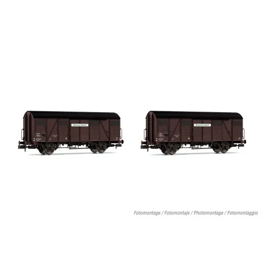 HN6571-Arnold HN6571 Set of 2 covered wagons with Kv type axles, brown livery, SNCF, Provence Express, N scale