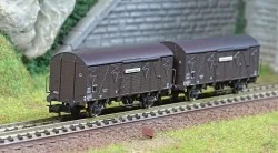 Arnold HN6571 Set de 2 wagons couverts à essieux type Kv, livrée marron, SNCF, Provence Express, échelle N Arnold HN6571 - 1