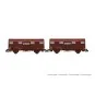 HN6572-Arnold HN6572 Set of 2 Permaplex type G4 covered wagons, brown livery, SNCF, Aquitaine Express, N scale