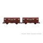 HN6572-Arnold HN6572 Set of 2 Permaplex type G4 covered wagons, brown livery, SNCF, Aquitaine Express, N scale