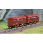 HN6572-Arnold HN6572 Set of 2 Permaplex type G4 covered wagons, brown livery, SNCF, Aquitaine Express, N scale