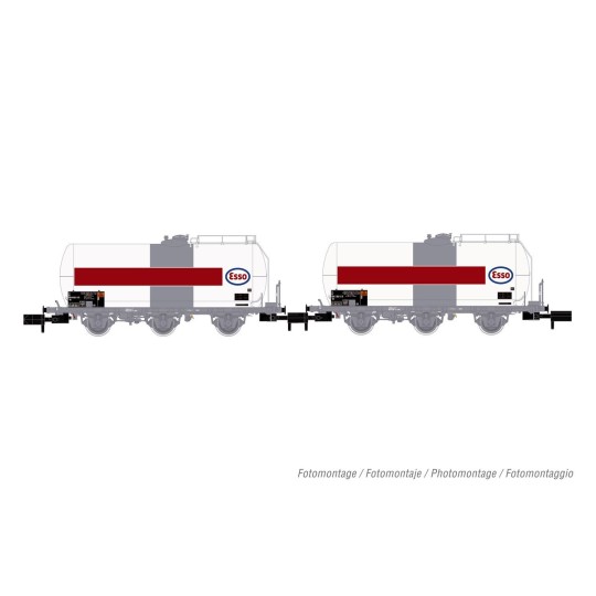 HN6610-Arnold HN6610 Set of 2 three-axle tank wagons Uh, SNCF, Esso, N scale