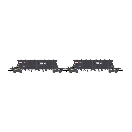 HN6615-Arnold HN6615 Set of 2 Faoos bogie hopper wagons, coal transport, SNCF, SGW / STEMI, N scale