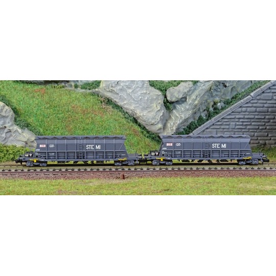 HN6615-Arnold HN6615 Set of 2 Faoos bogie hopper wagons, coal transport, SNCF, SGW / STEMI, N scale