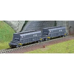 Arnold HN6616 Set of 2 Faoos bogie hopper wagons, coal transport, S...