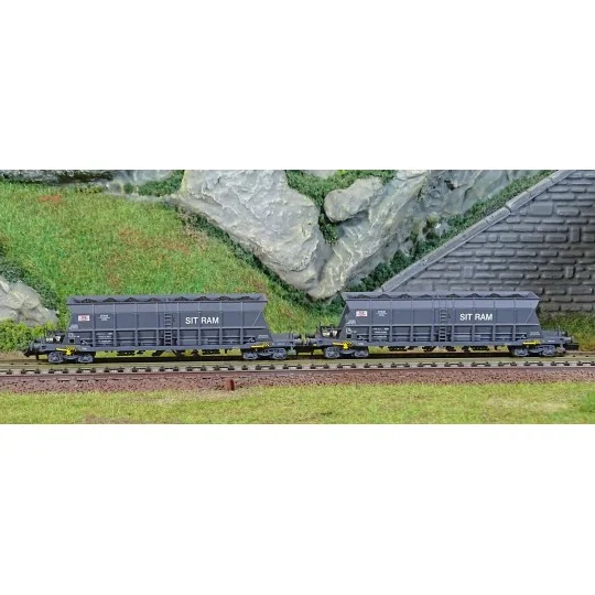 HN6616-Arnold HN6616 Set of 2 Faoos bogie hopper wagons, coal transport, SNCF, SGW / SITRAM, N scale