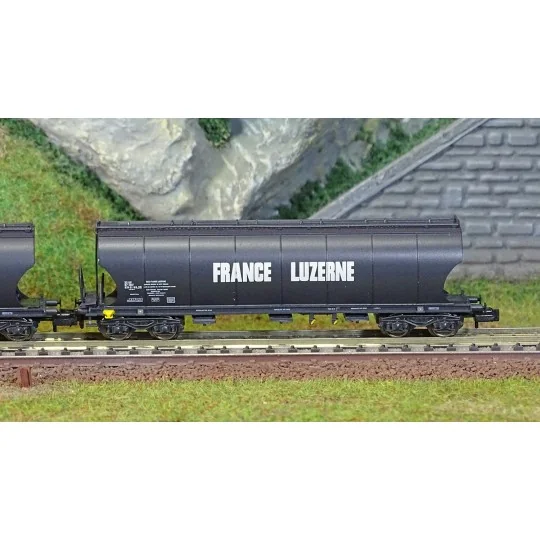 HN6619-Arnold HN6619 Set de 2 wagons trémies à bogies parois rondes, transport céréales, SNCF, France Luzerne, échelle N