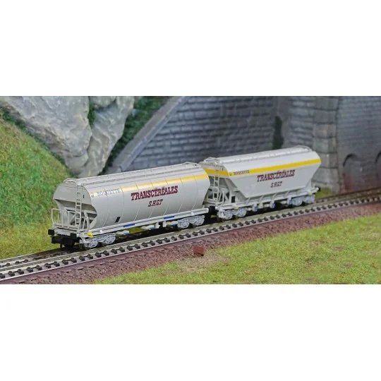 HN6620-Arnold HN6620 Set of 2 bogie hopper wagons, grain transport, SNCF, Transcéréales SHGT Roquette, N scale