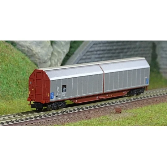 HN6637-Arnold HN6637 Sliding-sided wagon with Habbins-type bogies, F-ERSA, ERMEWA, N scale