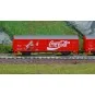 Arnold HN6645 Set of 2 covered wagons with axles JPD, RENFE, Coca-C... HN6645-Arnold HN6645 Set of 2 covered wagons with axles JPD, RENFE, Coca-Cola, N scale