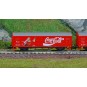 HN6645-Arnold HN6645 Set of 2 covered wagons with axles JPD, RENFE, Coca-Cola, N scale