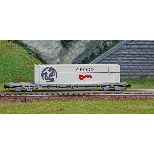 Arnold HN6649 Sgss type bogie container wagon, F-NOVA, with 45' Geo... HN6649-Arnold HN6649 Sgss type bogie container wagon, F-NOVA, with 45' Geodis container, N scale