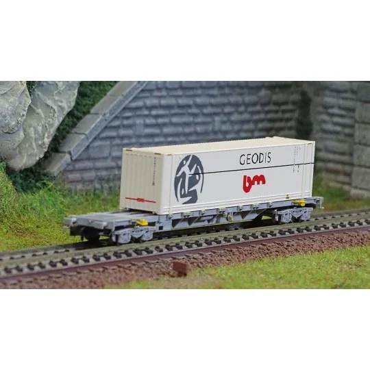 Arnold HN6649 Sgss type bogie container wagon, F-NOVA, with 45' Geo... HN6649-Arnold HN6649 Sgss type bogie container wagon, F-NOVA, with 45' Geodis container, N scale