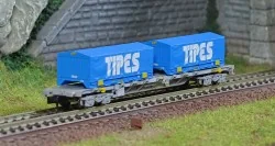 Arnold HN6650 Sgss type bogie container wagon, SNCF, with 2 x 22' T...