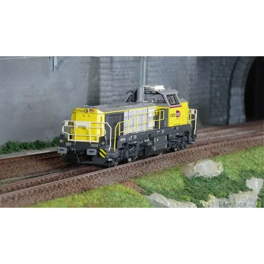 HJ2439S-Jouef HJ2439S Locomotive diesel Vossloh DE 18 BB 79000, SNCF réseau, Akiem, livrée jaune/gris, digitale sonore