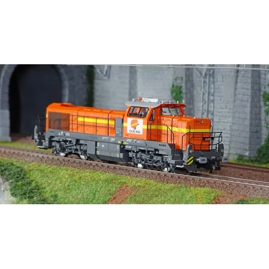 HJ2440S-Jouef HJ2440S Vossloh DE 18 diesel locomotive, COLAS Rails, orange/yellow livery, digital sound