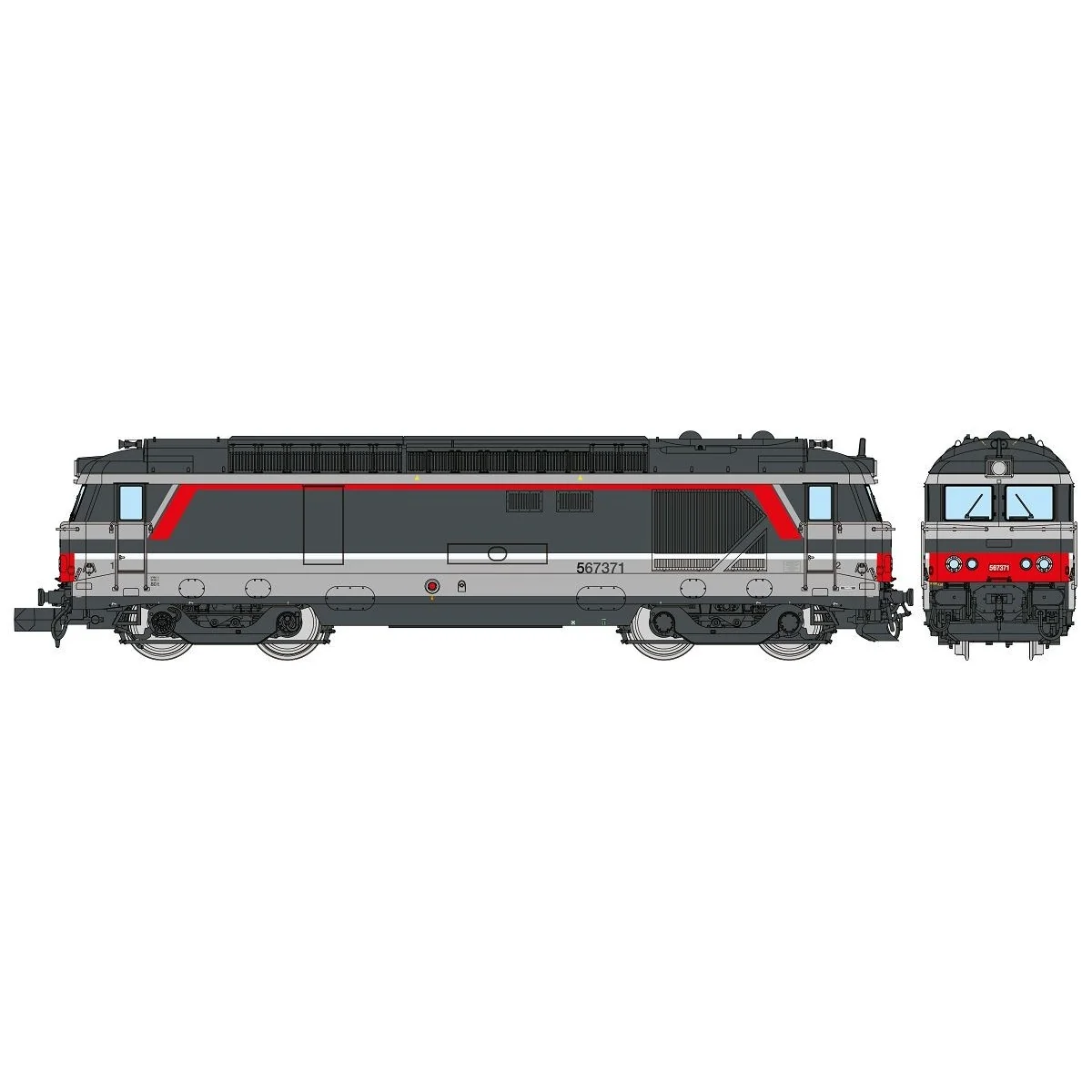 REE Models NW326S BB 67371 diesel locomotive, multi-service livery,...