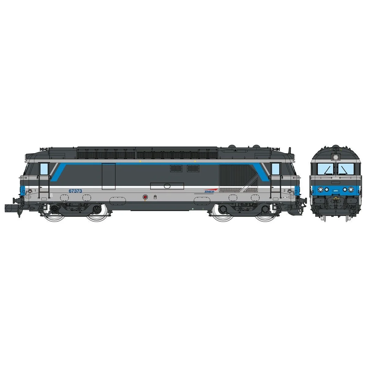 REE Modeles NW327 BB 67373 diesel locomotive, Isabelle livery, Renn...