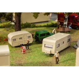 Faller 140483 Model Kit, Set of 2 Caravans - Faller_140483