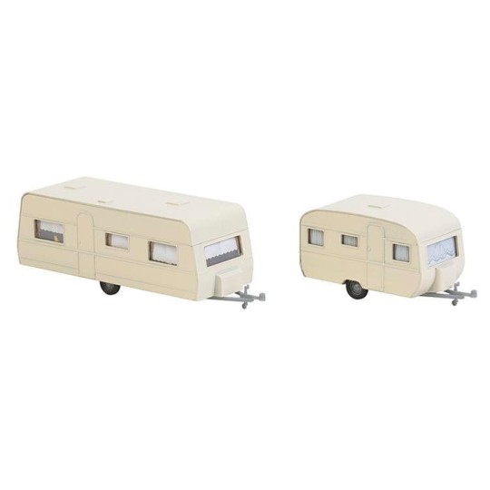 Faller 140483 Model Kit, Set of 2 Caravans - Faller - Faller_140483 Faller_140483-Faller 140483 Model Kit, Set of 2 Caravans - Faller_140483