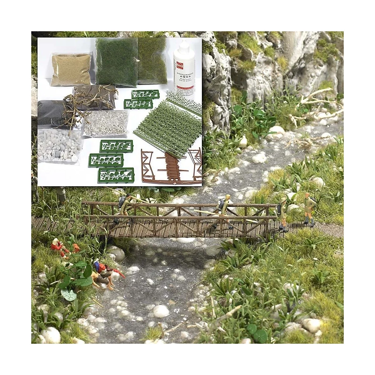 Busch 6046 Rive de la rivière avec pont Busch Busch_6046 - 1