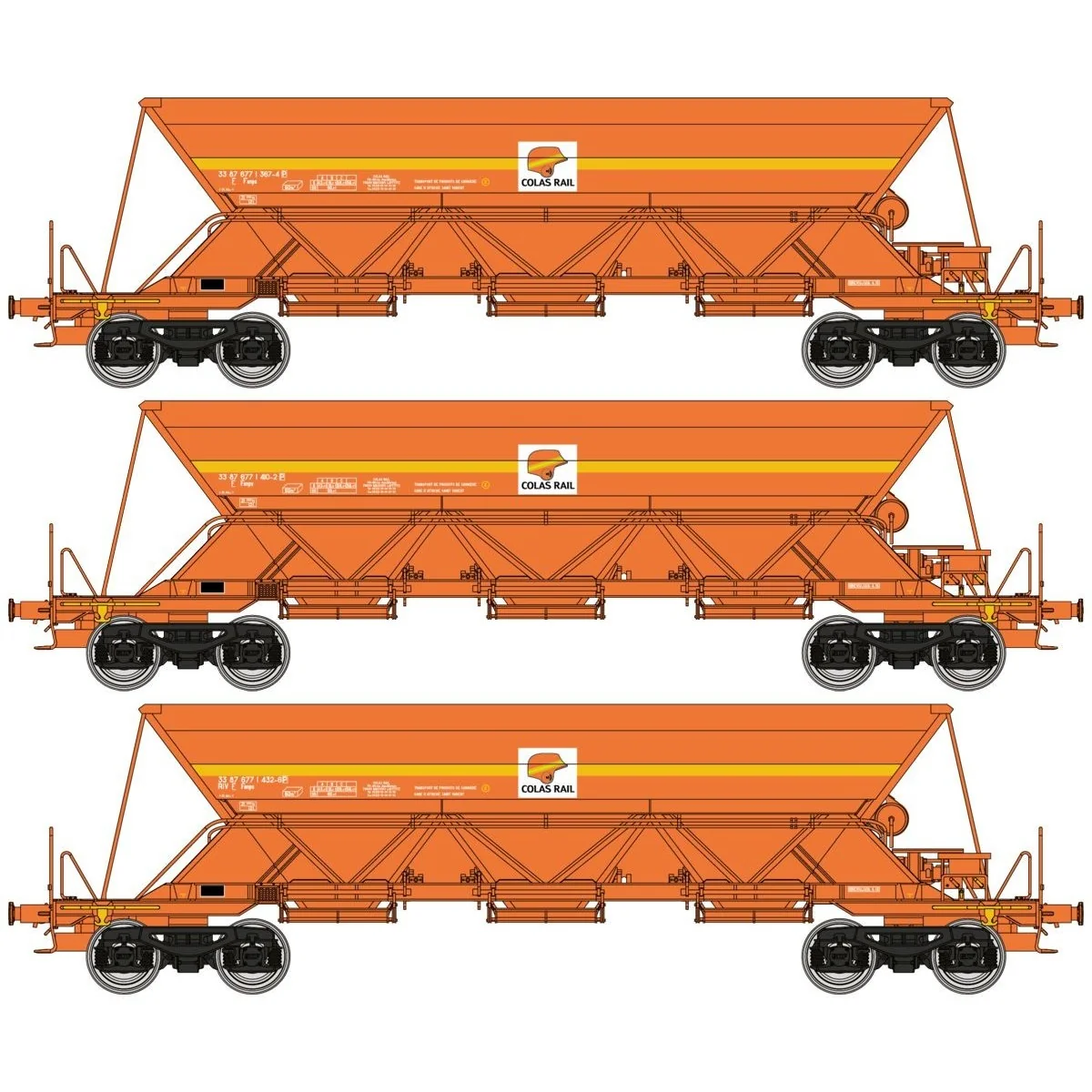 REE Modeles NW271 Set of 3 EX hoppers, SNCF, Colas Rail, new logo, ...