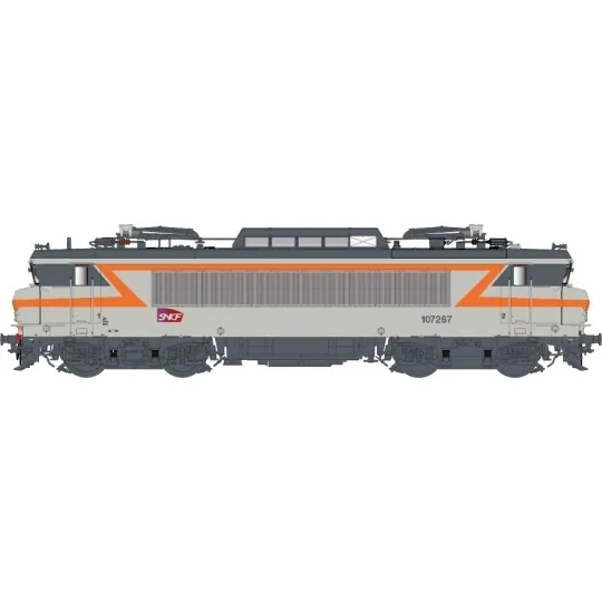 Lsm_11206S-LS Models 11206S Locomotive électrique BB 107267, SNCF, gris béton / orange, logo Carmillon, Toulouse, Digital sonore