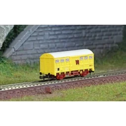 Azar W02-VA Covered Wagon G4, SNCF, Yellow, Cattle Transport, Z Sca...