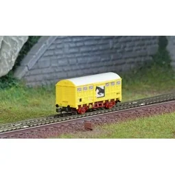 Azar W02-CH Wagon couvert G4, SNCF, Jaune, transport chevaux, échelle Z AZAR Models AZAR_W02-CH - 1