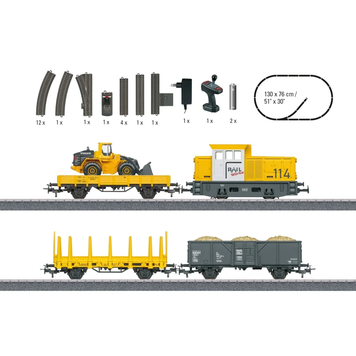 Marklin 29188 Starter Set Construction Train with Diesel Locomotive...