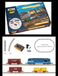 Azar AZP01 Freight Train Starter Set, SNCF Blue BB 67400 Locomotive...