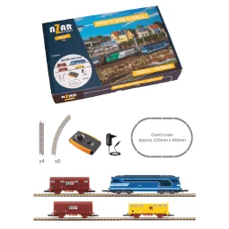 Azar AZP01 Freight Train Starter Set, SNCF Blue BB 67400 Locomotive...