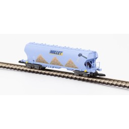 Azar W01-MM1 Wagon trémies à bogies, SNCF, MILLET Maïs, échelle Z AZAR Models AZAR_W01-MM1 - 1