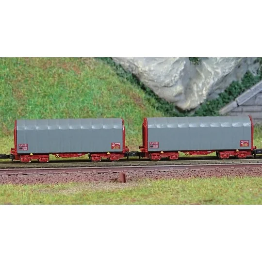 Azar W03-SL3 Set of 3 short covered wagons with SHIMMS-type bogies,... AZAR_W03-SL3-Azar W03-SL3 Set of 3 short covered wagons with SHIMMS-type bogies, SNCF, without logo, Z scale