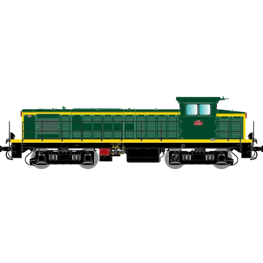 R37_HO41034-R37 HO41034 BB 63137 diesel locomotive, SNCF, green livery with yellow stripes, La Plaine depot