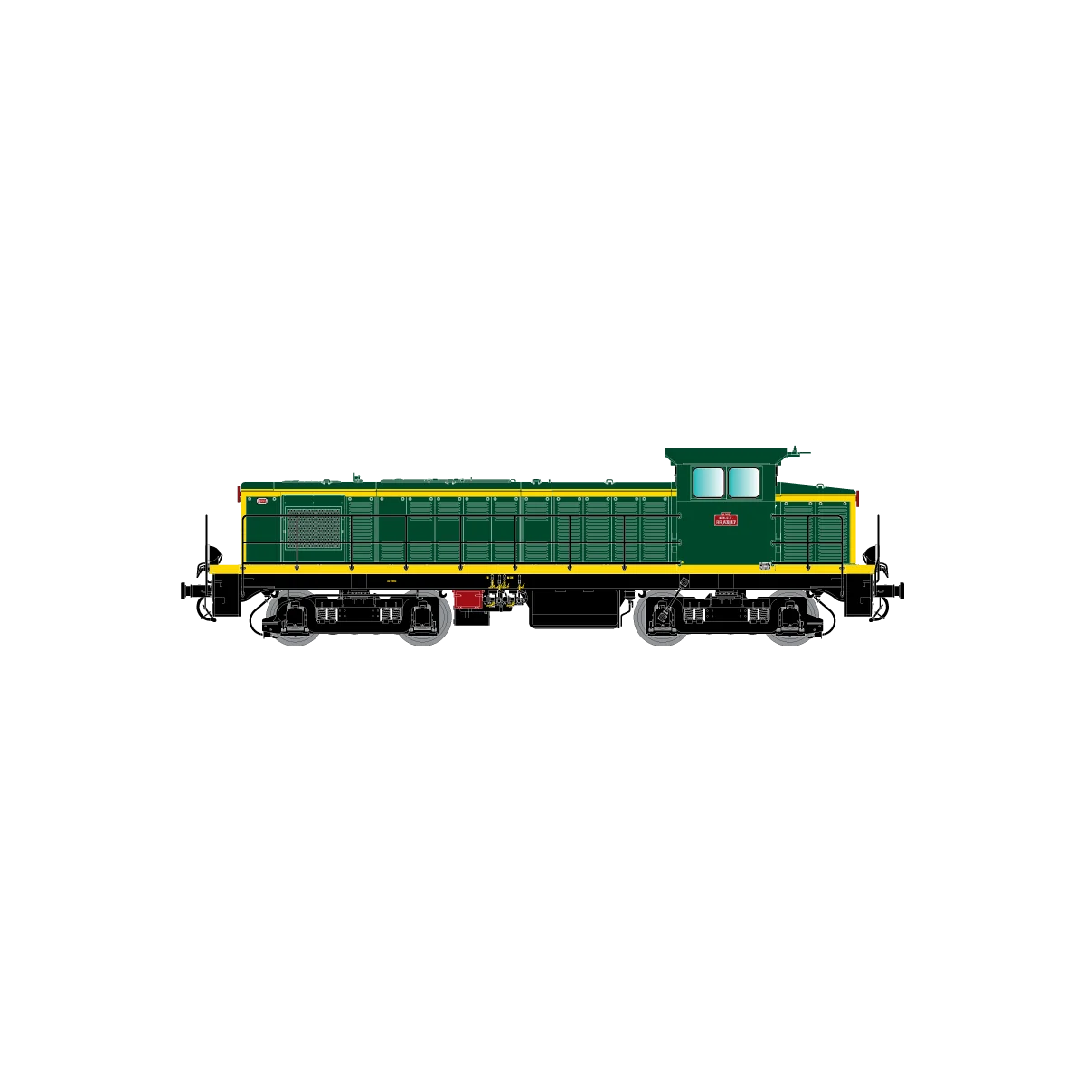 R37 HO41034 BB 63137 diesel locomotive, SNCF, green livery with yel...