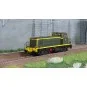 R37_HO41034-R37 HO41034 BB 63137 diesel locomotive, SNCF, green livery with yellow stripes, La Plaine depot