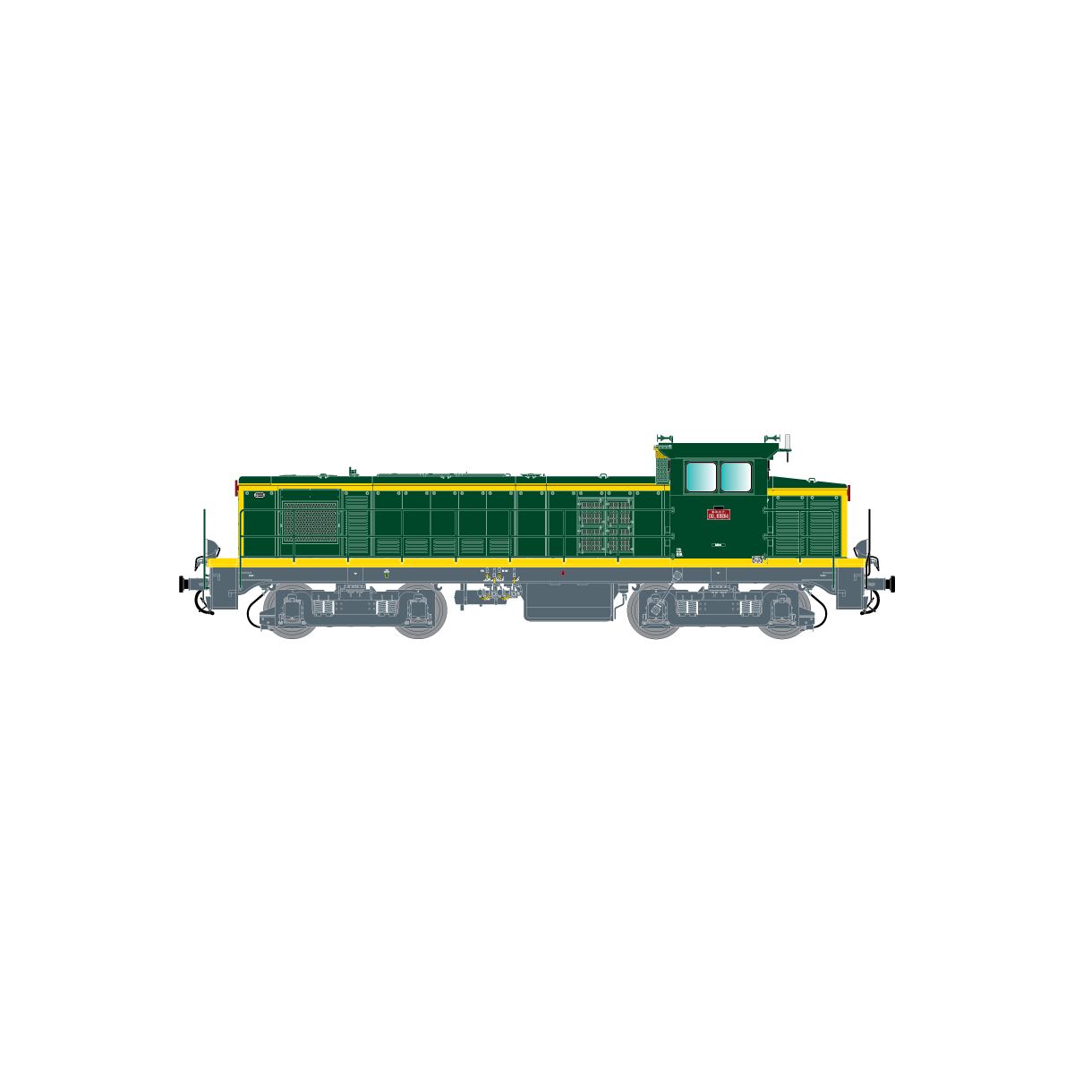 R37 HO41035DS BB 63134 diesel locomotive, SNCF, green livery with y...